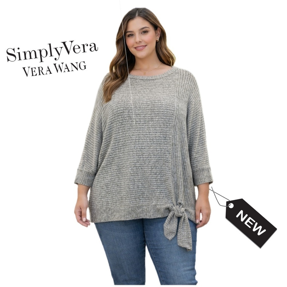NWT Vera Wang women’s tie front 3/4 sleeve sweater XXL